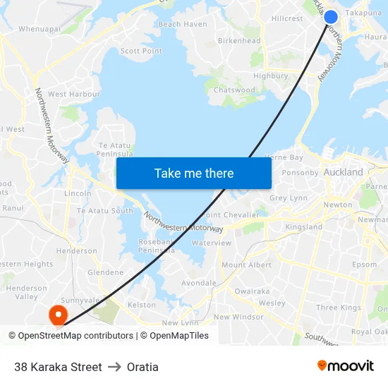 38 Karaka Street to Oratia map