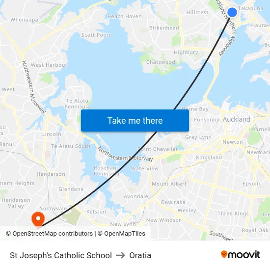 St Joseph's Catholic School to Oratia map