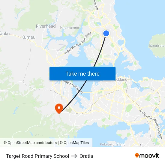 Target Road Primary School to Oratia map