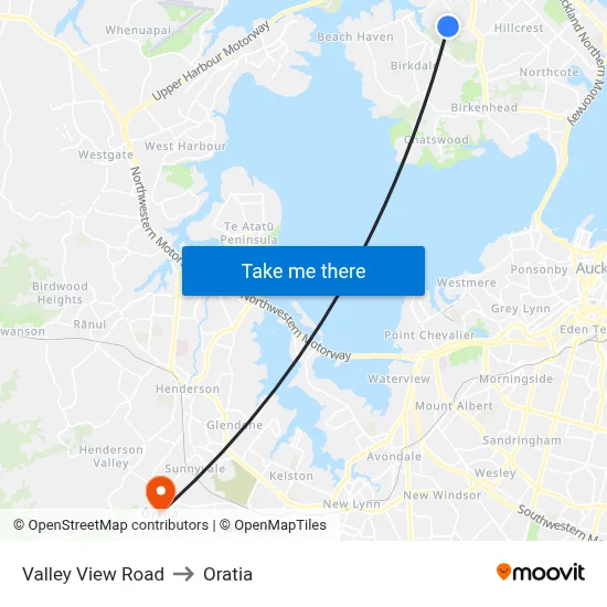 Valley View Road to Oratia map