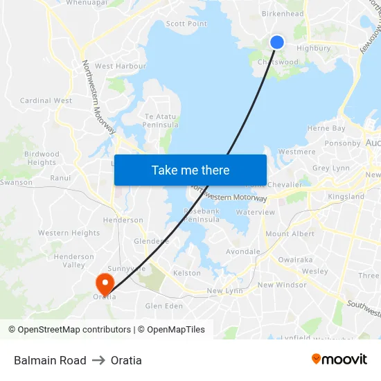 Balmain Road to Oratia map