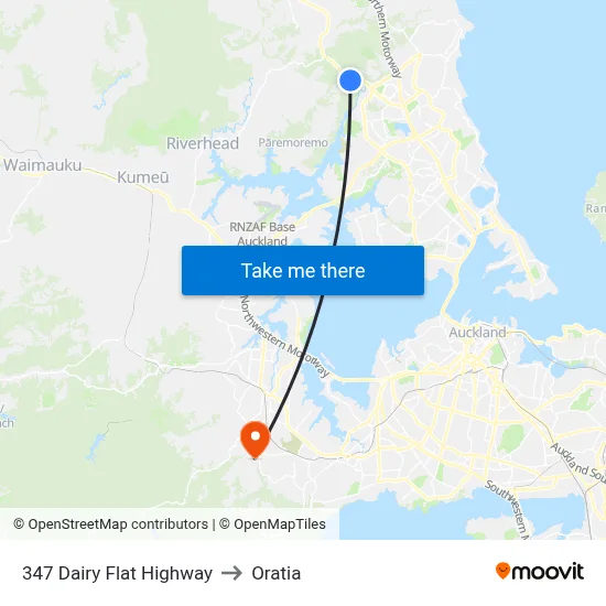 347 Dairy Flat Highway to Oratia map