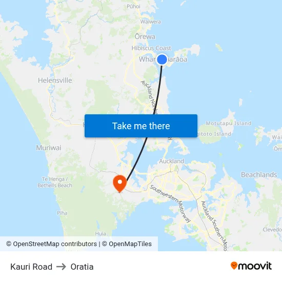 Kauri Road to Oratia map