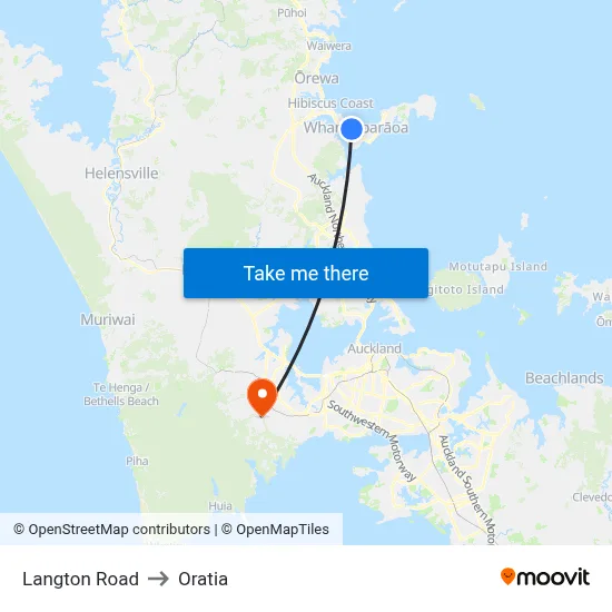 Langton Road to Oratia map