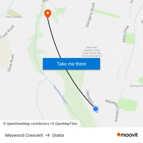 Maywood Crescent to Oratia map