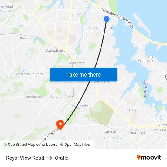 Royal View Road to Oratia map