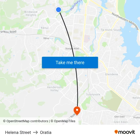 Helena Street to Oratia map