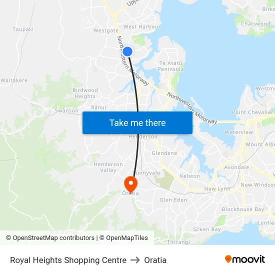 Royal Heights Shopping Centre to Oratia map