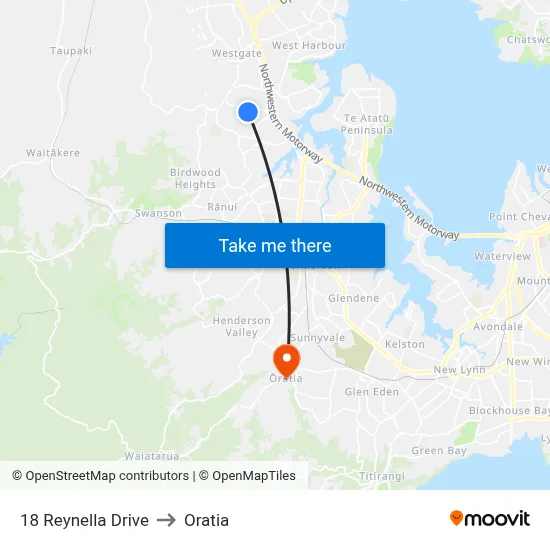 18 Reynella Drive to Oratia map