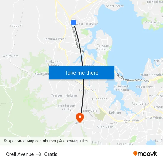 Oreil Avenue to Oratia map