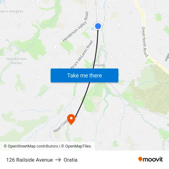126 Railside Avenue to Oratia map