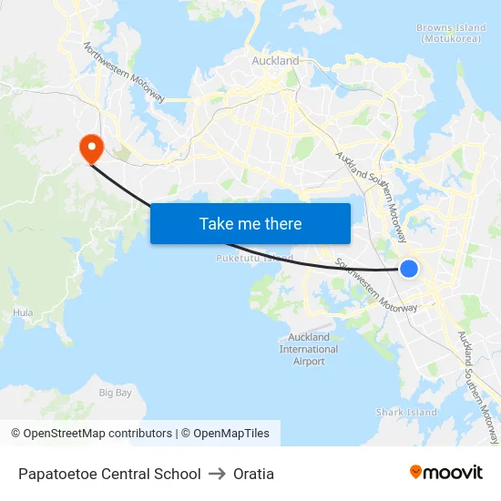 Papatoetoe Central School to Oratia map