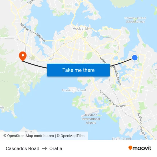 Cascades Road to Oratia map
