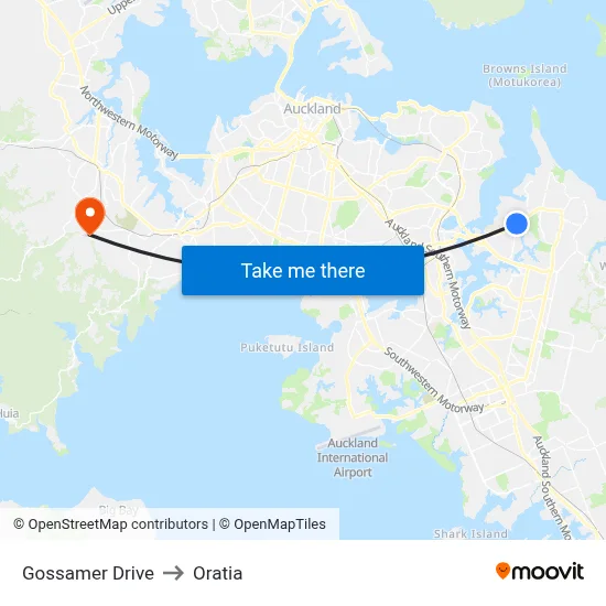 Gossamer Drive to Oratia map