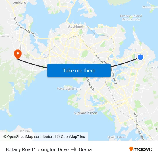 Botany Road/Lexington Drive to Oratia map