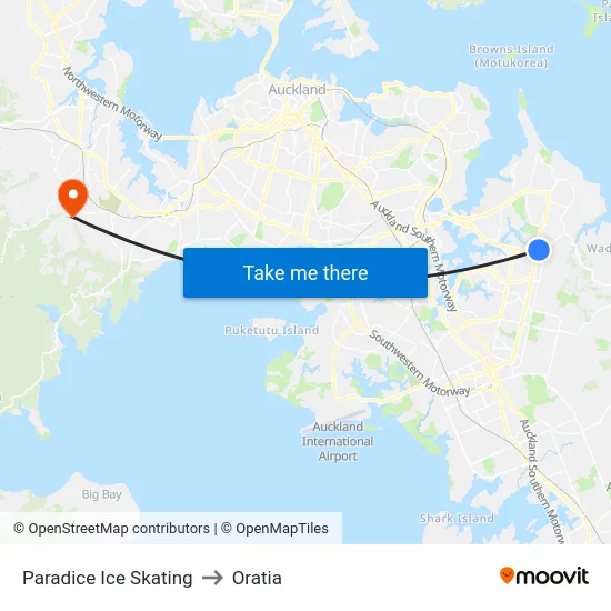 Paradice Ice Skating to Oratia map