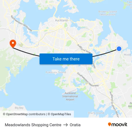 Meadowlands Shopping Centre to Oratia map