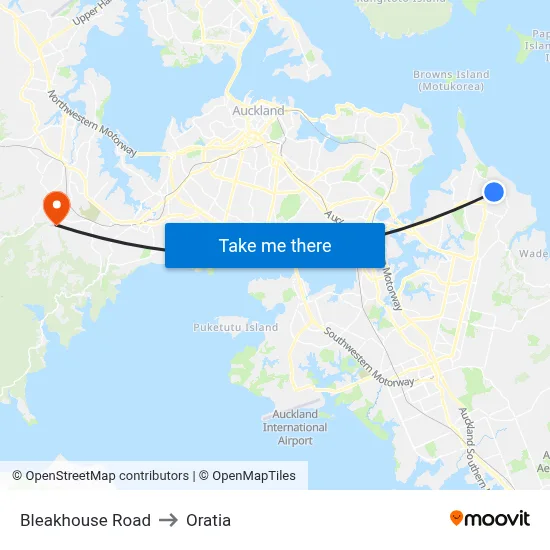 Bleakhouse Road to Oratia map