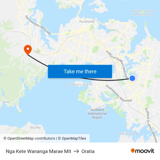 Nga Kete Wananga Marae Mit to Oratia map