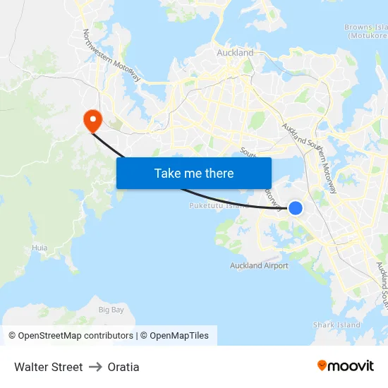 Walter Street to Oratia map