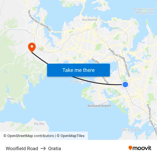 Woolfield Road to Oratia map