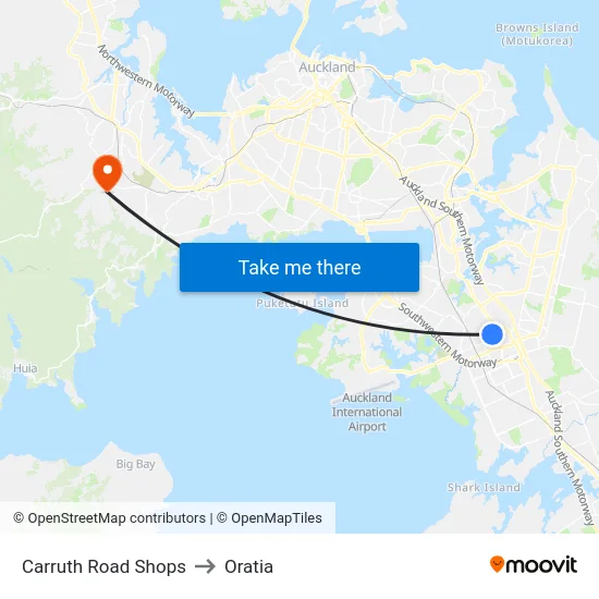 Carruth Road Shops to Oratia map