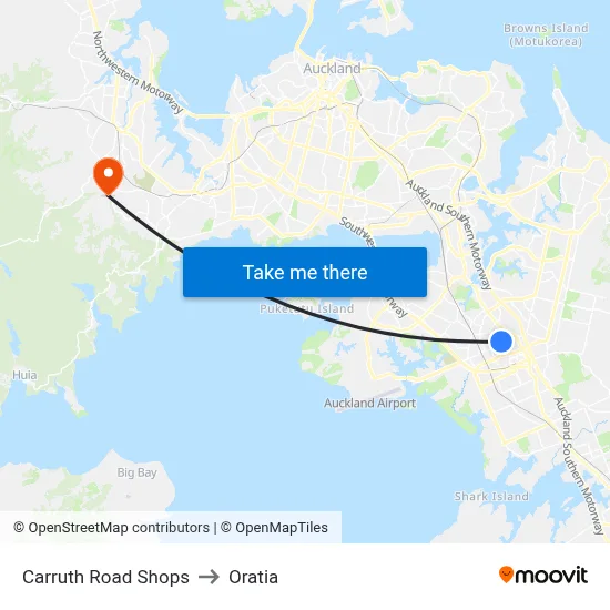 Carruth Road Shops to Oratia map
