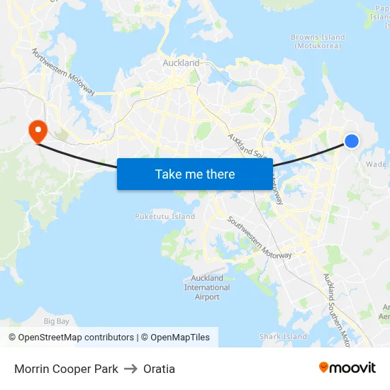 Morrin Cooper Park to Oratia map