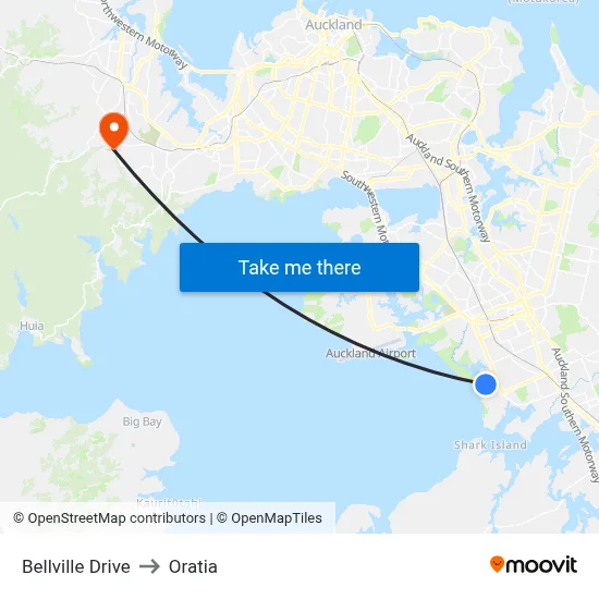 Bellville Drive to Oratia map