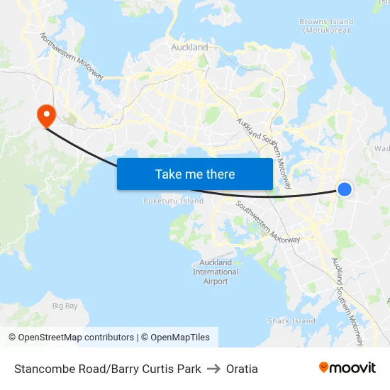 Stancombe Road/Barry Curtis Park to Oratia map