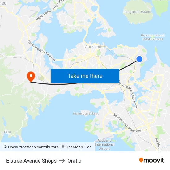 Elstree Avenue Shops to Oratia map