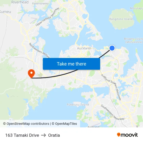 163 Tamaki Drive to Oratia map