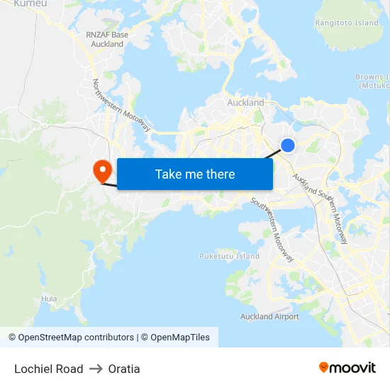 Lochiel Road to Oratia map