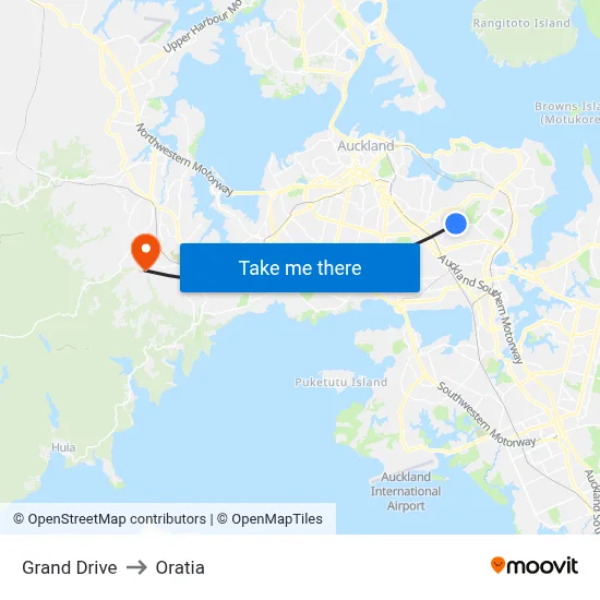 Grand Drive to Oratia map