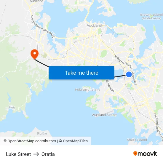 Luke Street to Oratia map