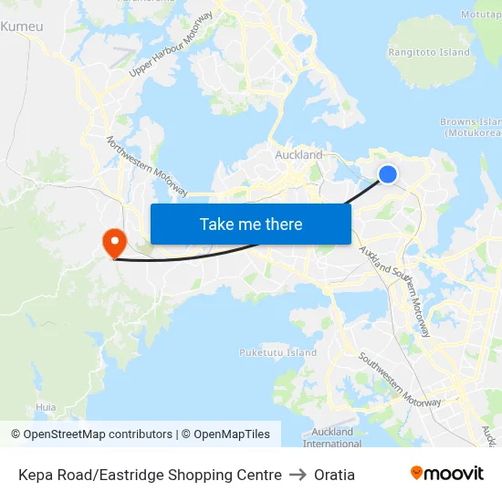 Kepa Road/Eastridge Shopping Centre to Oratia map