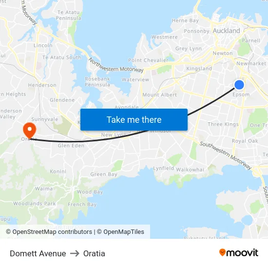 Domett Avenue to Oratia map