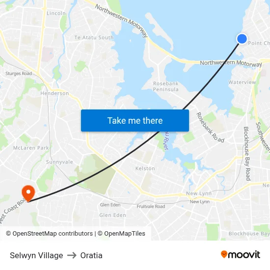 Selwyn Village to Oratia map