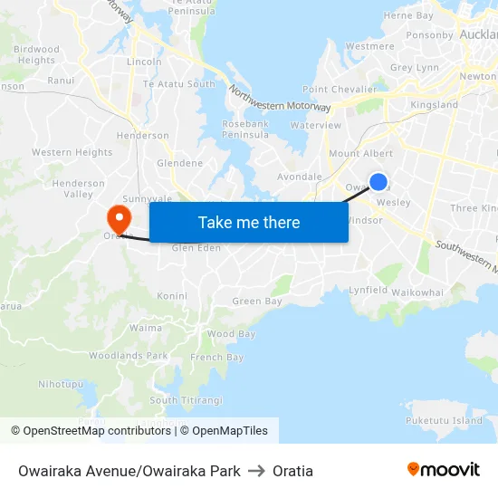 Owairaka Avenue/Owairaka Park to Oratia map