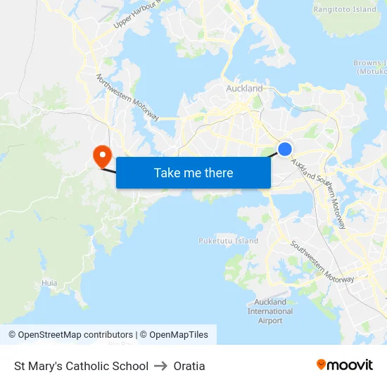 St Mary's Catholic School to Oratia map