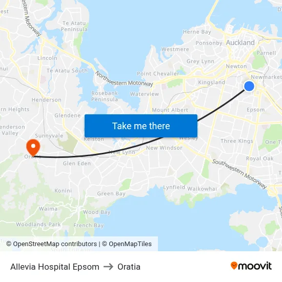 Allevia Hospital Epsom to Oratia map