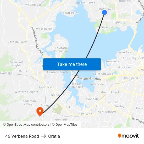 46 Verbena Road to Oratia map
