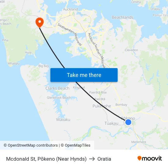 Mcdonald St, Pōkeno (Near Hynds) to Oratia map