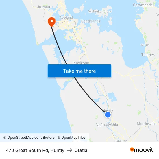 470 Great South Rd, Huntly to Oratia map