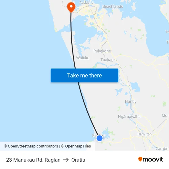 23 Manukau Rd, Raglan to Oratia map