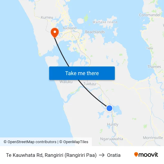 Te Kauwhata Rd, Rangiriri (Rangiriri Paa) to Oratia map
