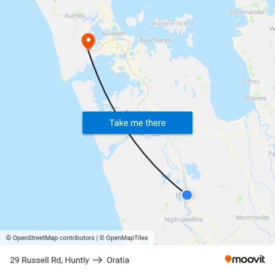 29 Russell Rd, Huntly to Oratia map