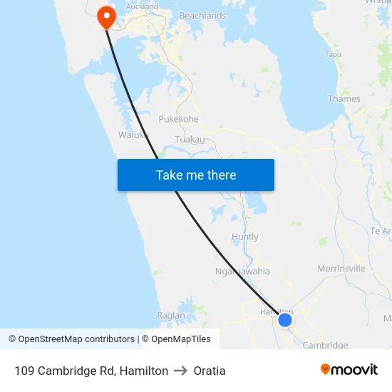 109 Cambridge Rd, Hamilton to Oratia map