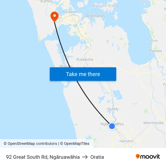 92 Great South Rd, Ngāruawāhia to Oratia map