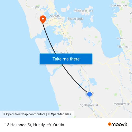 13 Hakanoa St, Huntly to Oratia map